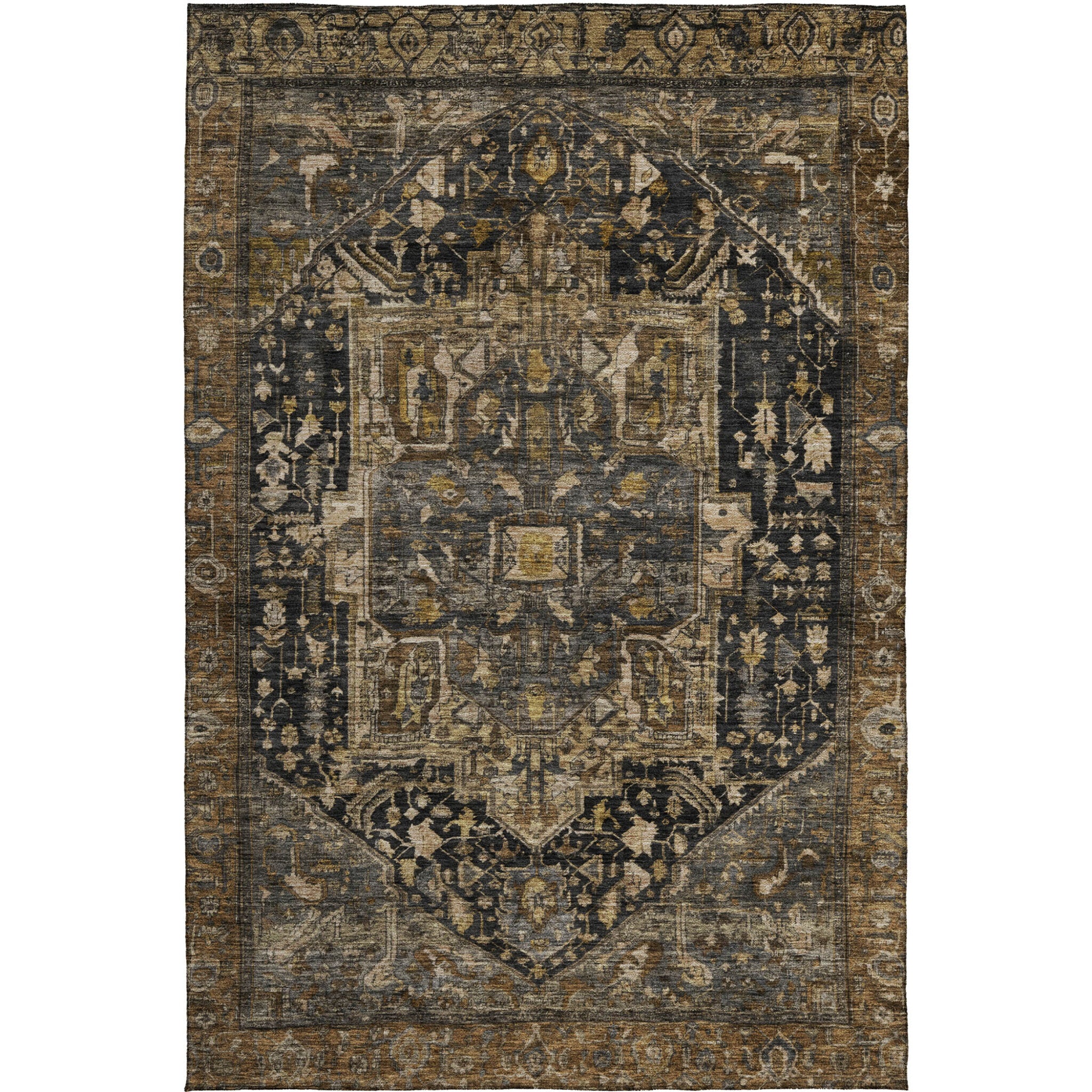 Solace Fabulous Microfiber Rug With Non-Skid Backing -  Charcoal