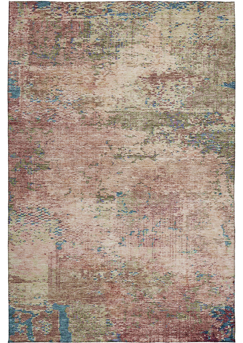 Solace Transitional Modern Microfiber Rug With Non-Skid Backing -Blush