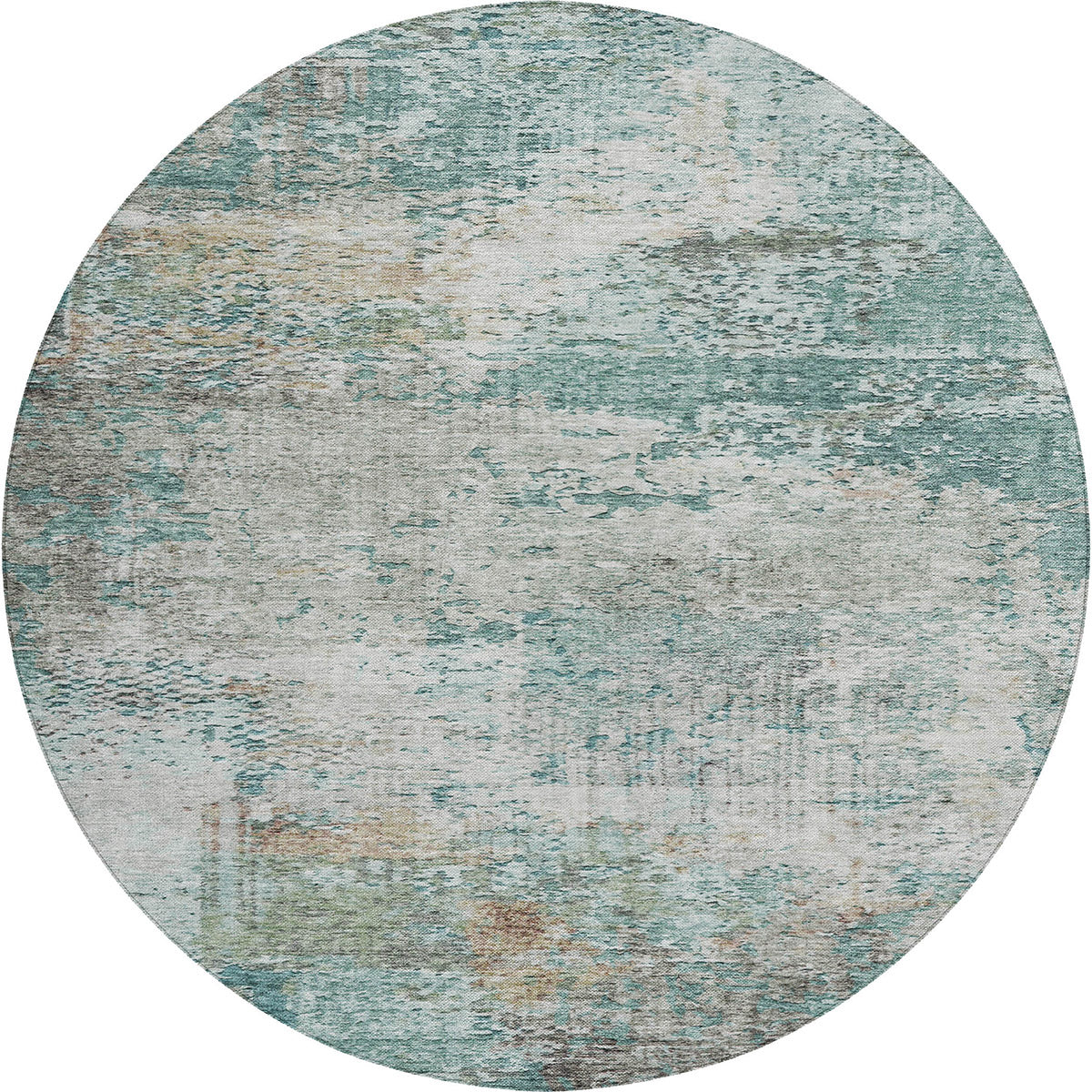 Solace Transitional Modern Microfiber Rug With Non-Skid Backing -Teal