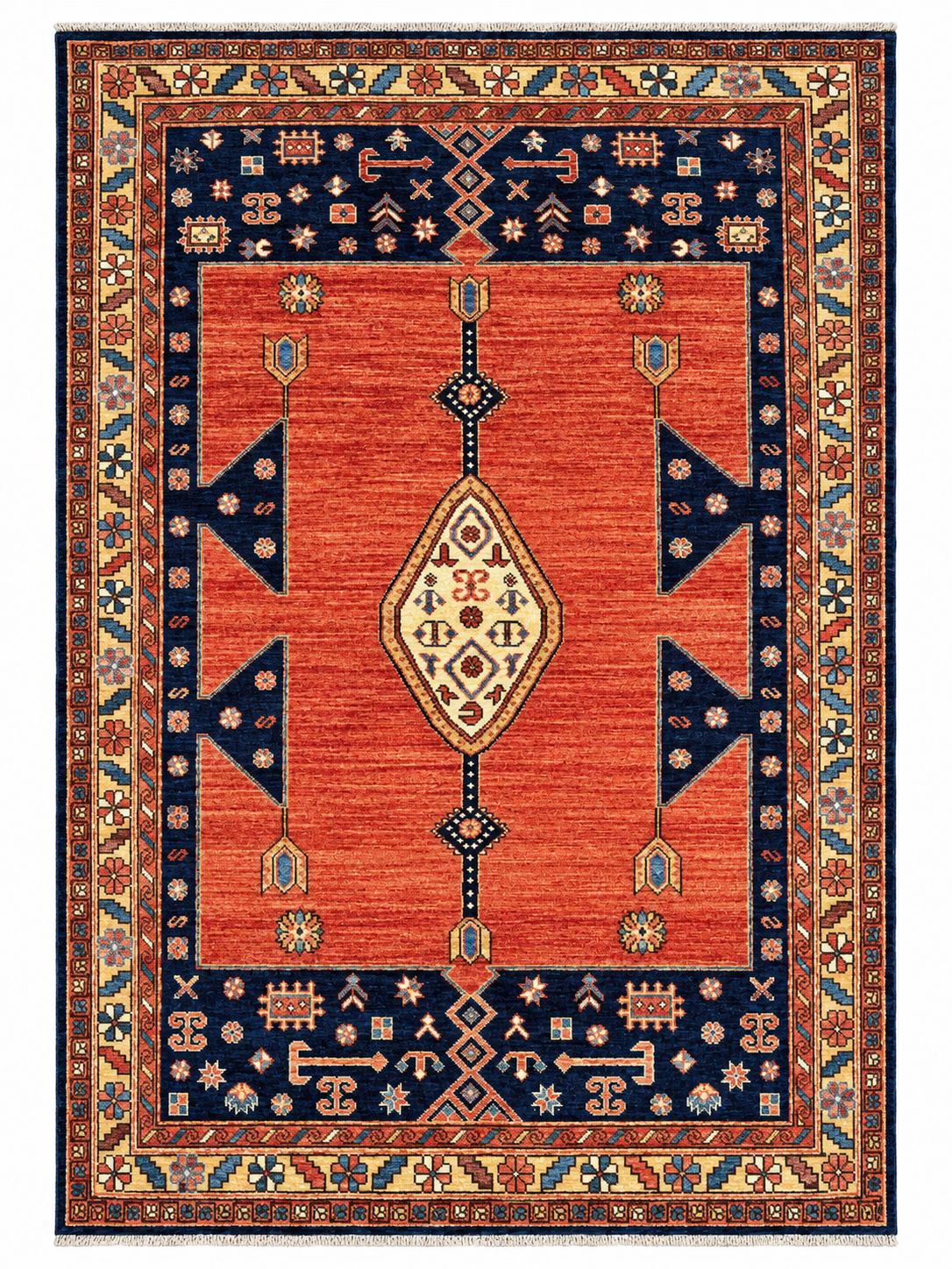 Stunning Kazak Rug 4.2x6.2