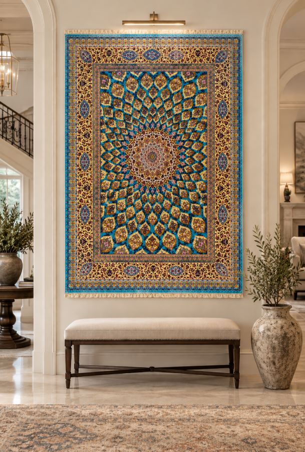 Fine Luxury Silk Rug 4.9x7.6