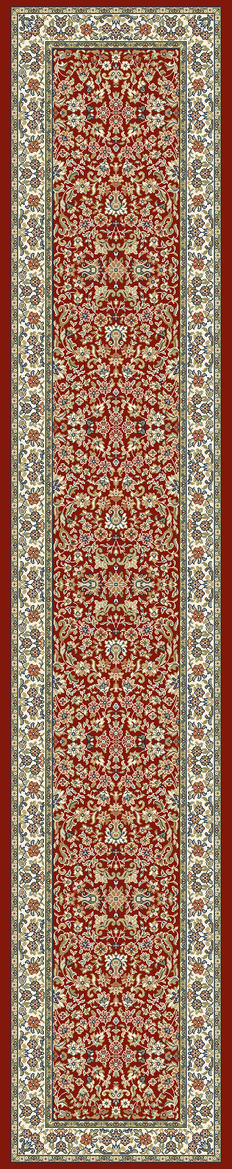 ANCIENT GARDEN Red/Ivory Roll Runner