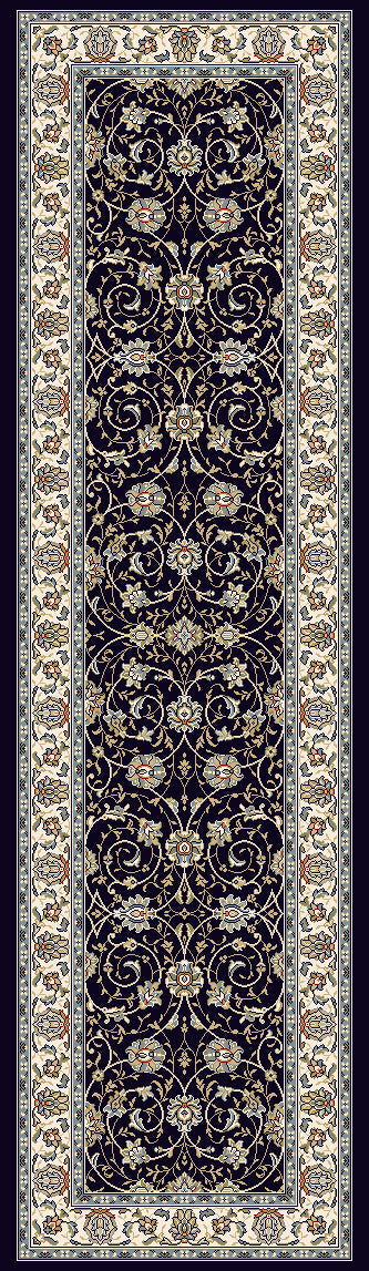 ANCIENT GARDEN Blue/Ivory Roll Runner