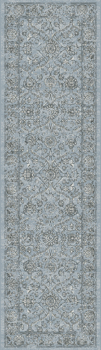 ANCIENT GARDEN Steel Blue/Cream Roll Runner