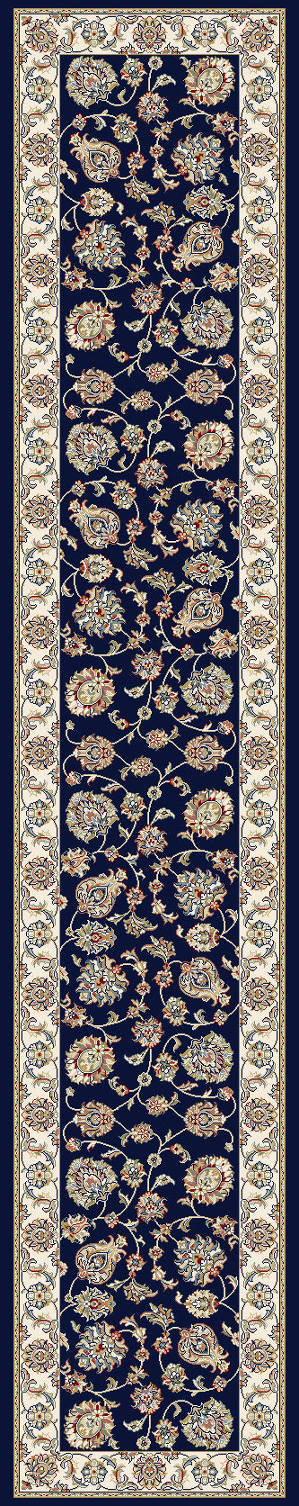 ANCIENT GARDEN Blue/Ivory Roll Runner