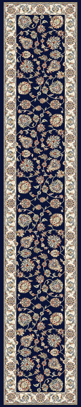 ANCIENT GARDEN Blue/Ivory Roll Runner