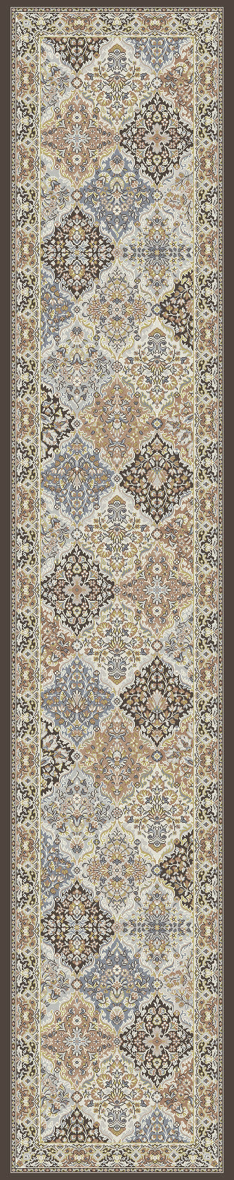 ANCIENT GARDEN Brown/Blue Roll Runner