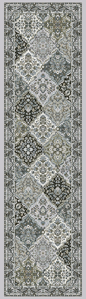 ANCIENT GARDEN Cream/Grey Roll Runner