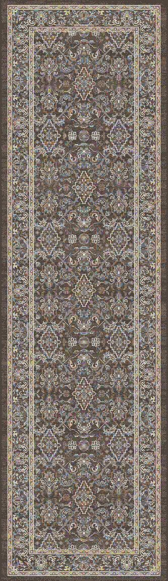 ANCIENT GARDEN Dark Brown/Beige/Blue