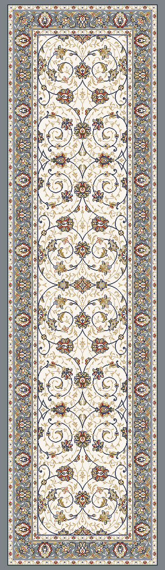 ANCIENT GARDEN Ivory/Light Blue
